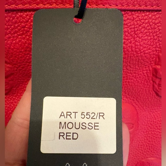 NWT IO Pelle Red Leather Skull Tote - Picture 2 of 4